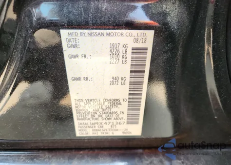2018 Nissan Altima 2.5 from USA, damaged, VIN 1N4AL3AP9JC471367